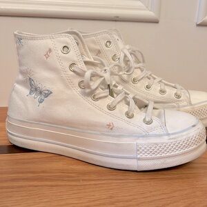 Converse platform tiny tattoos sneakers size 8